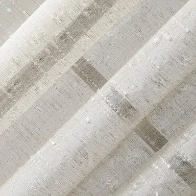 95"x52" Textured Slub Stripe AntiDust Curtain Panel Linen - Clean Window