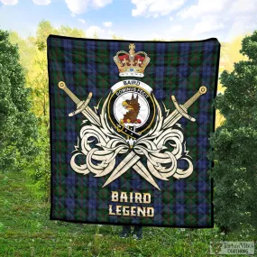 Baird Tartan Quilt with Clan Crest and the Golden Sword of Courageous Legacy