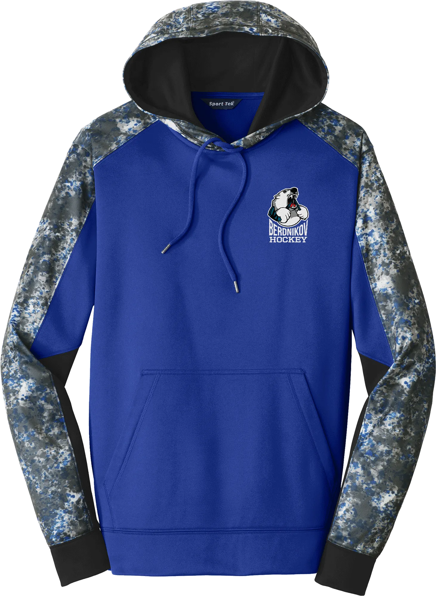 Berdnikov Bears Sport-Wick Mineral Freeze Fleece Colorblock Hooded Pullover