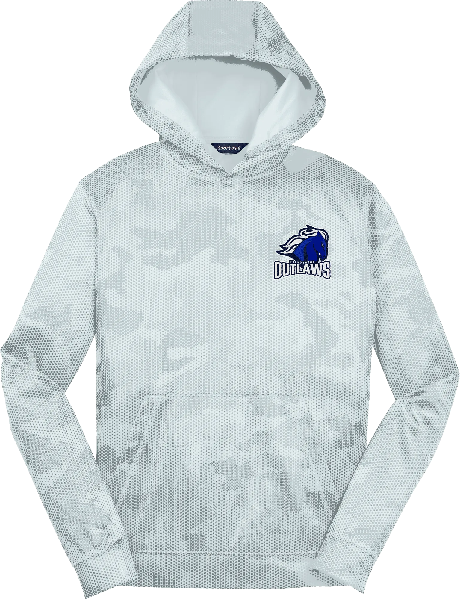 Brandywine Outlaws Youth Sport-Wick CamoHex Fleece Hooded Pullover