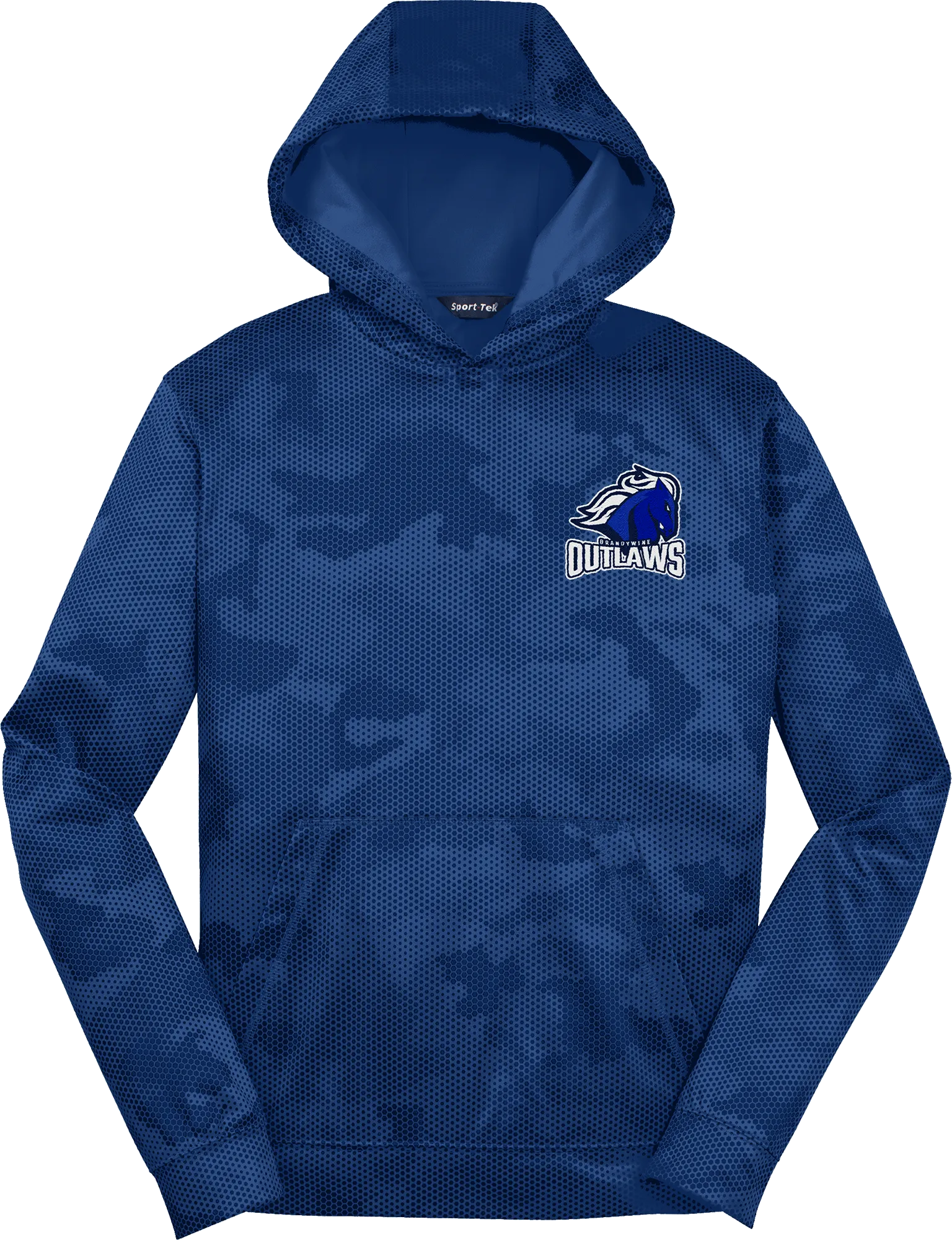 Brandywine Outlaws Youth Sport-Wick CamoHex Fleece Hooded Pullover