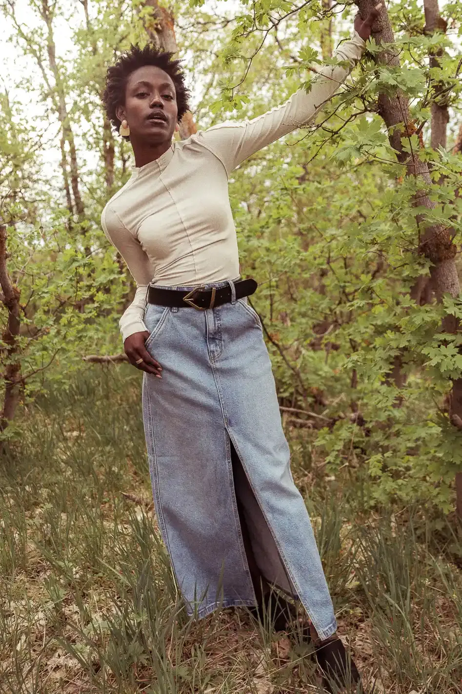 Capone Denim Maxi Skirt - FINAL SALE