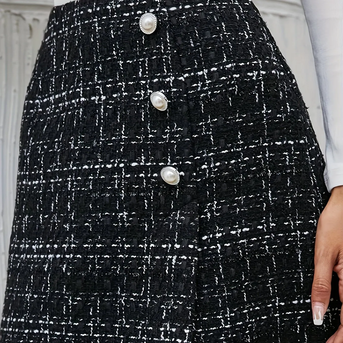 Chic Plaid Print ButtonUp Mini Skirt for Womens Fashion