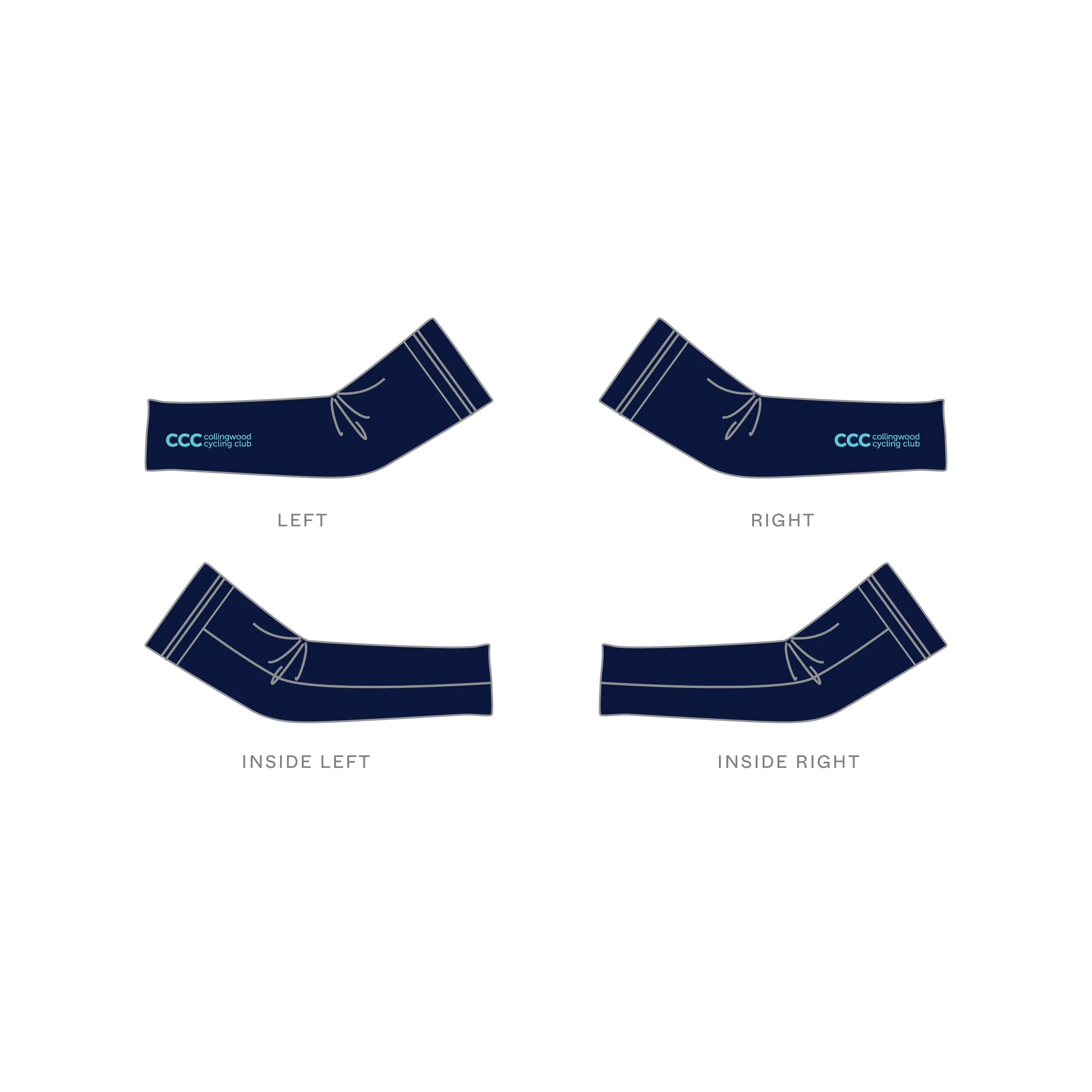 Custom Arm Warmer - Collingwood Cycling Club Navy