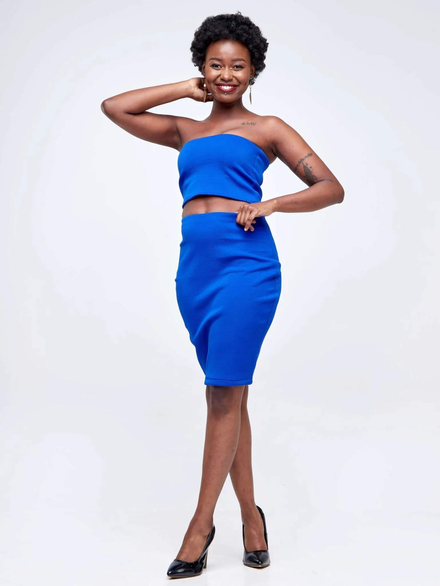 Da'joy Fashions Tube Top Skirt Set - Blue