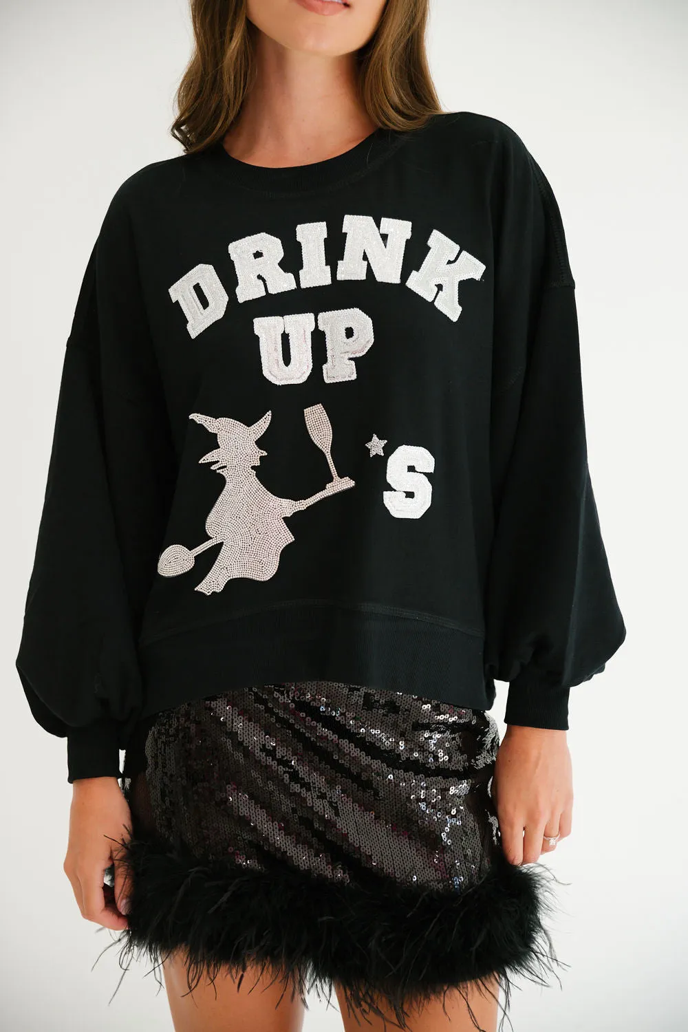 DRINK UP WITCHES BLACK PULLOVER