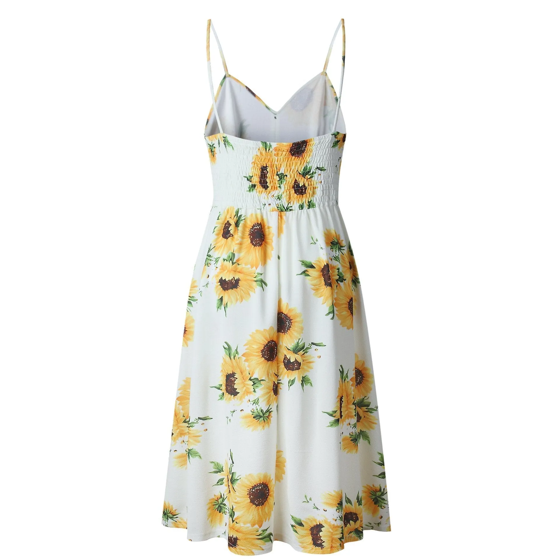 Dunnmall Sunflower Print Camisole Dress