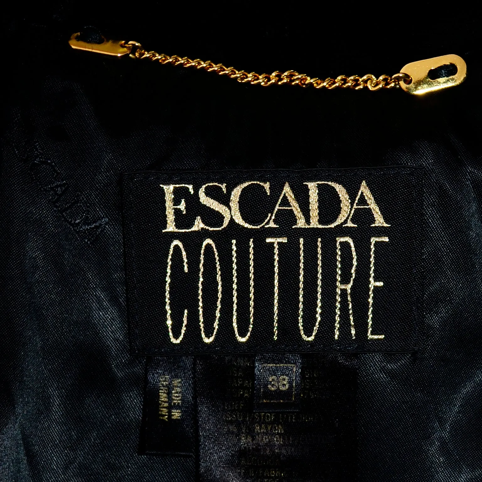 Escada Couture Black and White Striped Velvet Cropped Evening Jacket