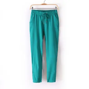 Fashion casual breathable Chiffon haroun pants 7colors Women's summer loose Elastic Waist trousers slacks personality