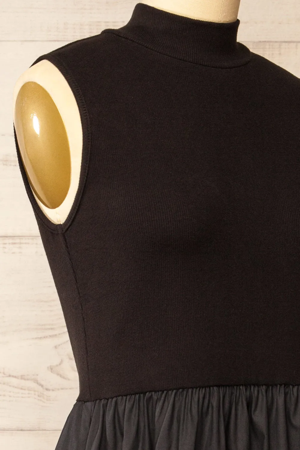 Frell Black | Midi Dress w/ Mock Neck