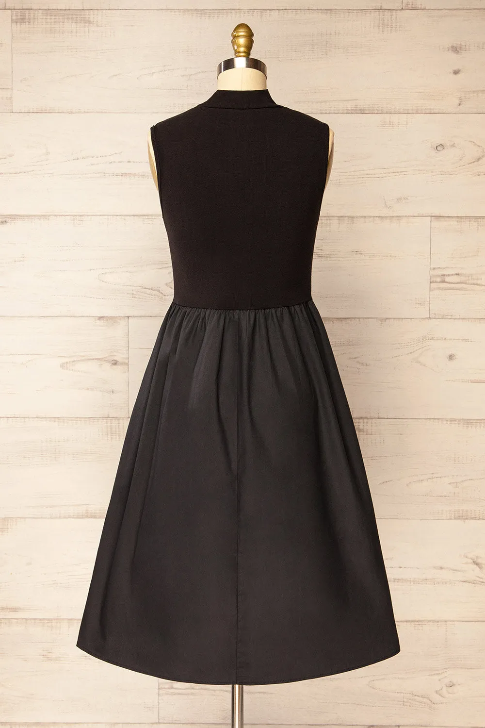 Frell Black | Midi Dress w/ Mock Neck