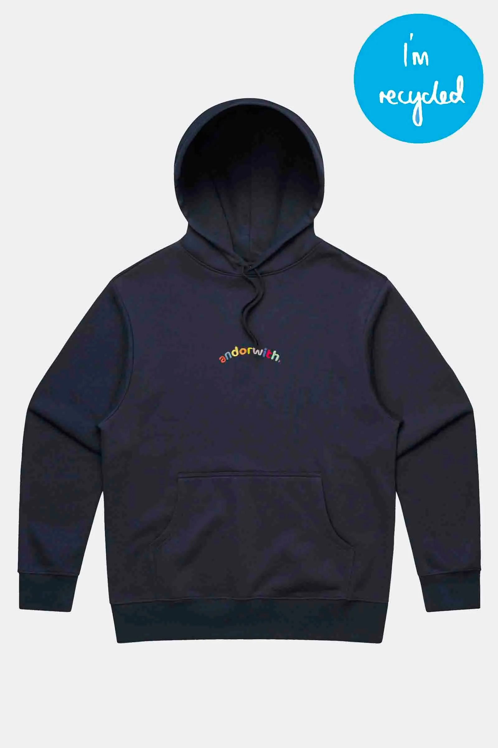 Happy Rainbow Hood Midnight Blue