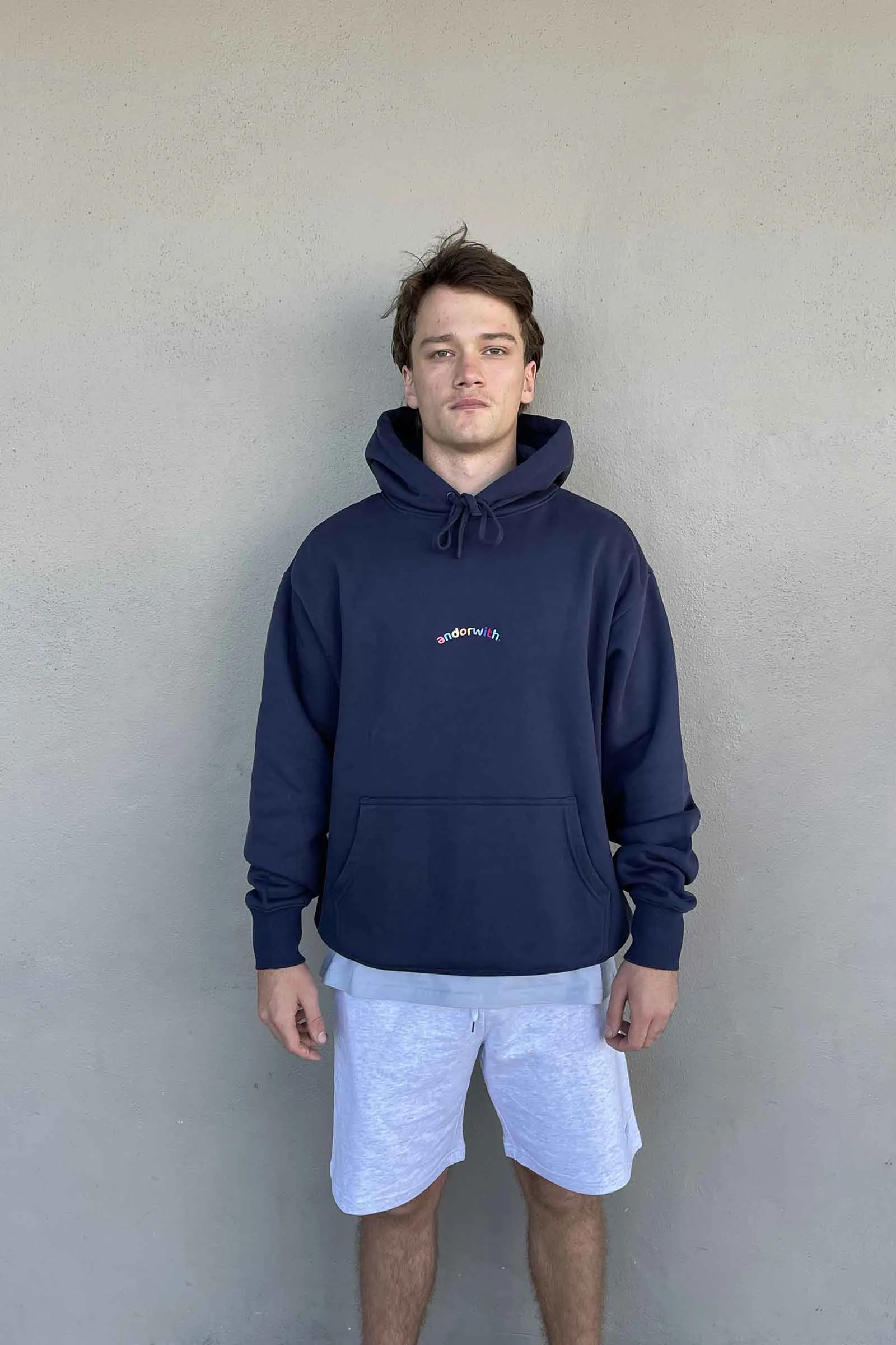 Happy Rainbow Hood Midnight Blue