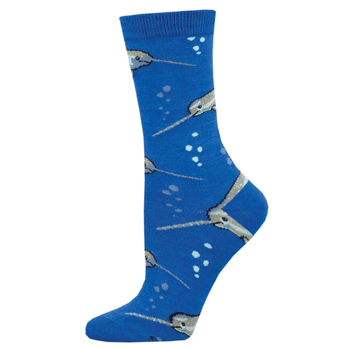 Hecka Gnarly, Narwhals (Blue) Bamboo Crew S/M