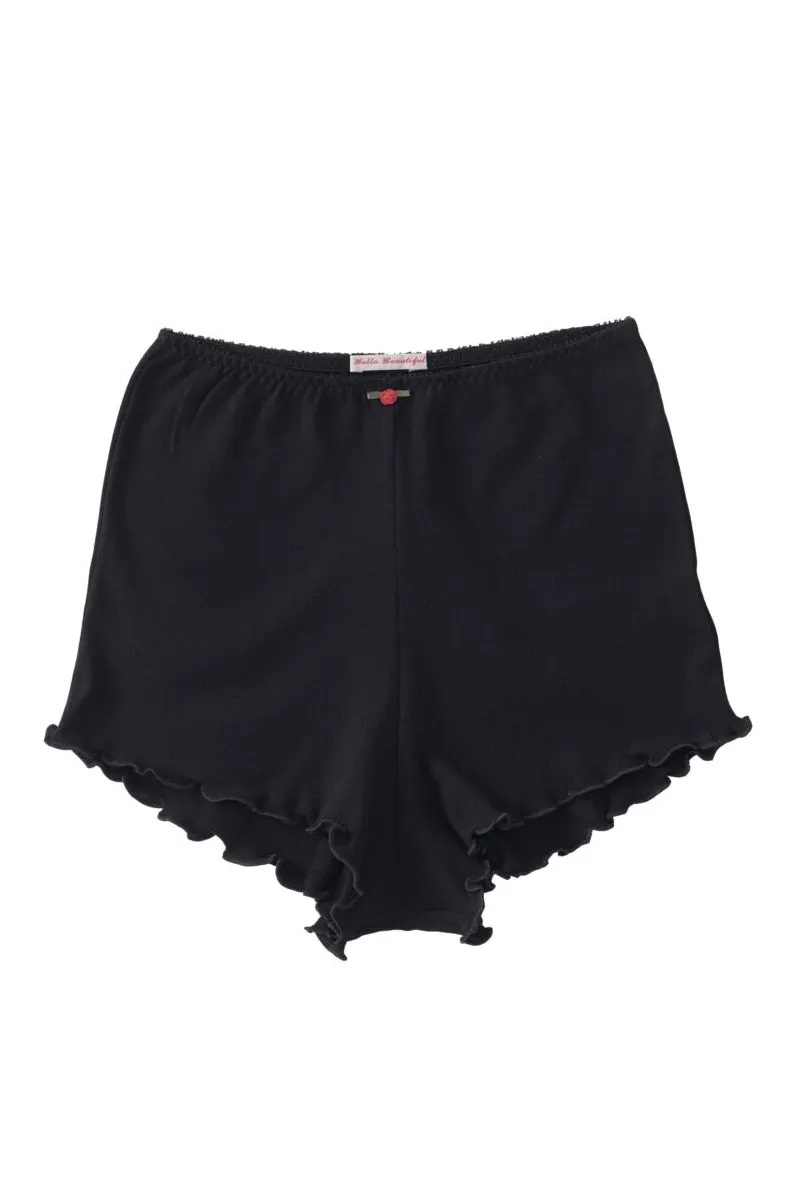 Hello Beautiful: Lynn Shorty Cotton Shorts - Black
