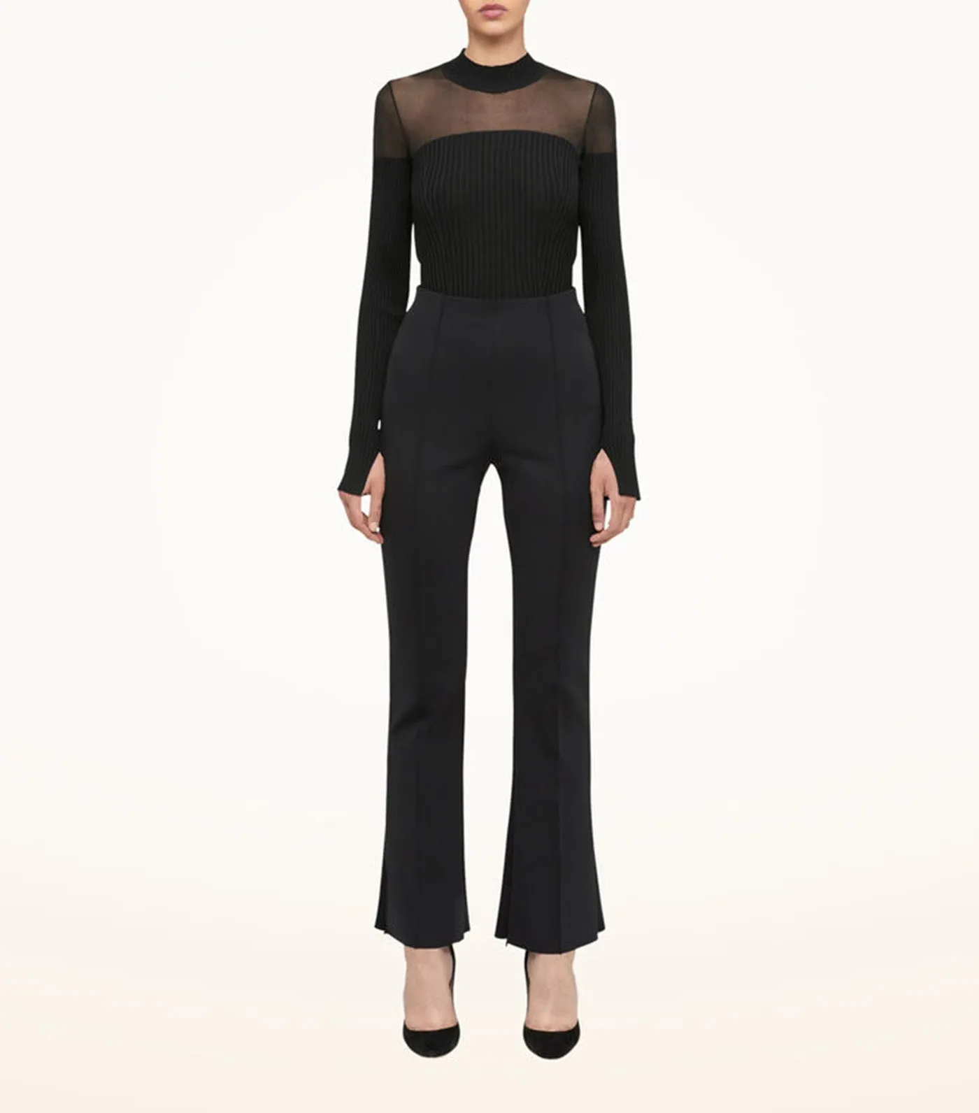 Intricate Sheer Pattern C&S Trousers Black
