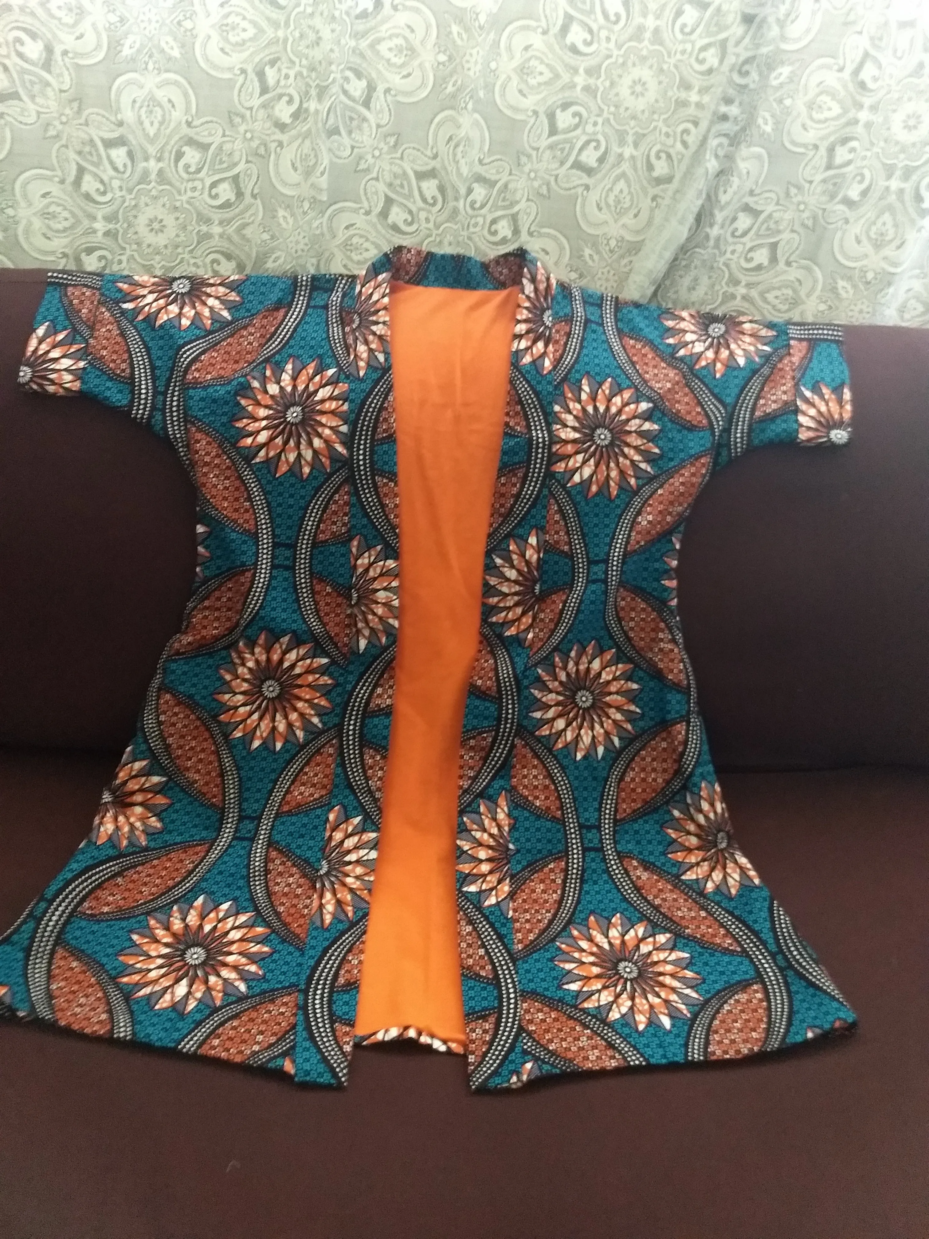 Kama Orange/ Blue Girl's Jacket Kimono