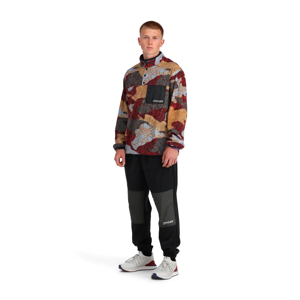 Mens Snap Lounge Pullover - Red Multi