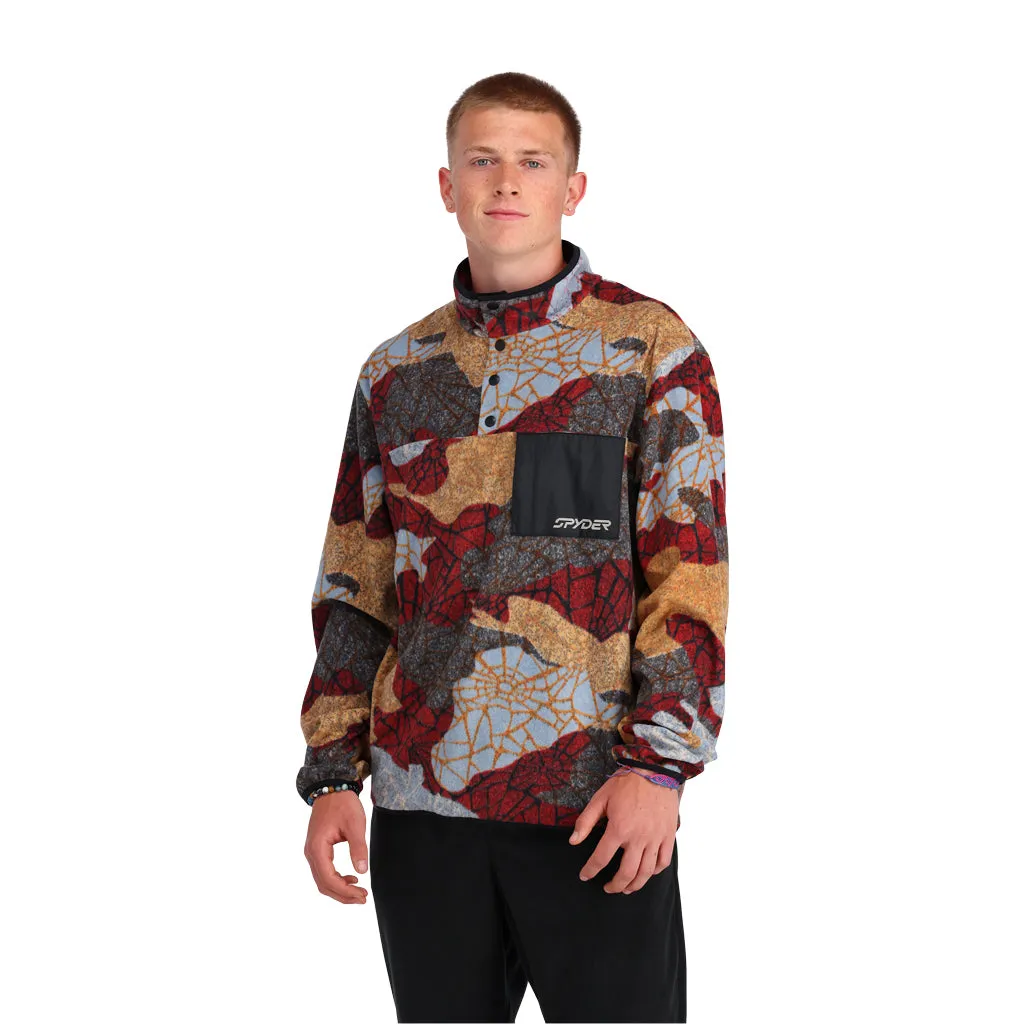 Mens Snap Lounge Pullover - Red Multi