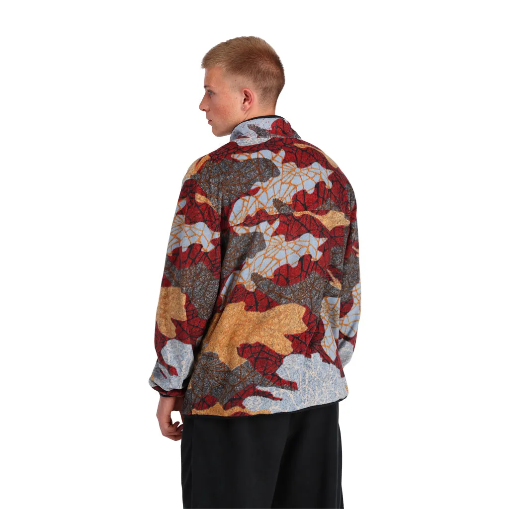 Mens Snap Lounge Pullover - Red Multi