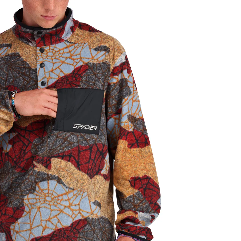 Mens Snap Lounge Pullover - Red Multi