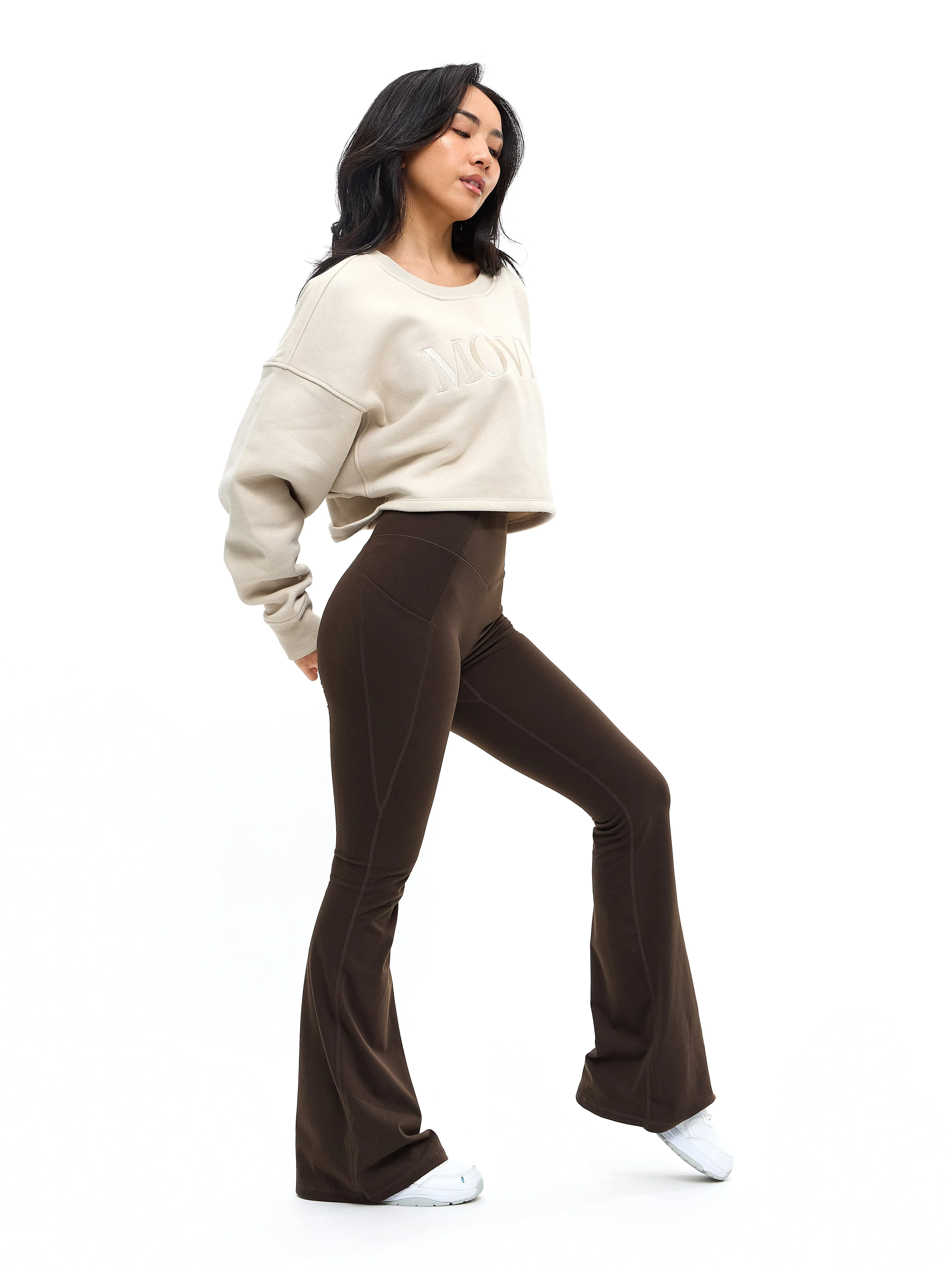 Moves Fleece Crop Pullover - Bone