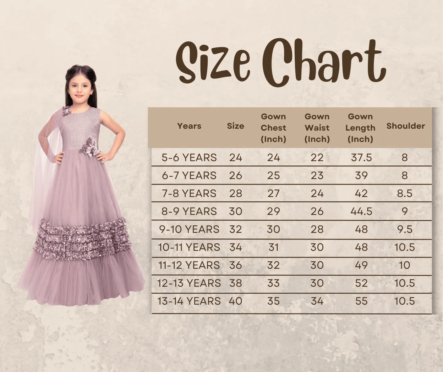 One Side Sleeves Trendy Look Orchid Coloured Gown For Girl