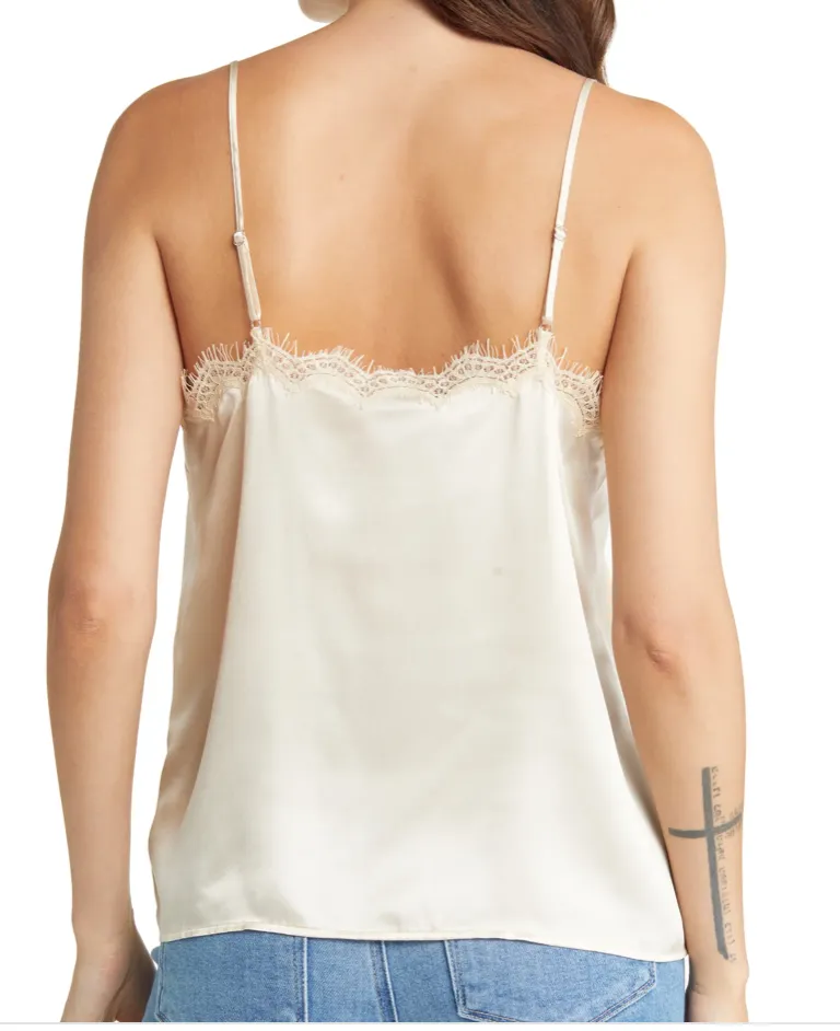 Paige Ilya Lace Trim Cami Ecru