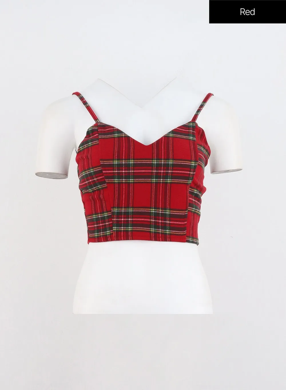 Plaid V Neck Bustier IN323