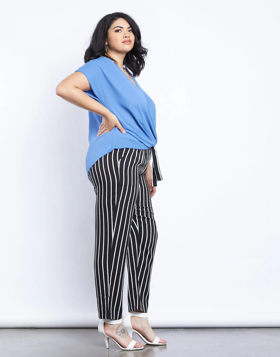 Plus Size Wrap Me Up Chiffon Twist Front Top