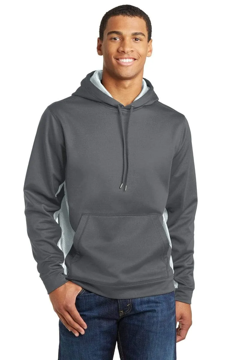 Sport-Tek ST239: Sport-Wick CamoHex Fleece Colorblock Hooded Pullover