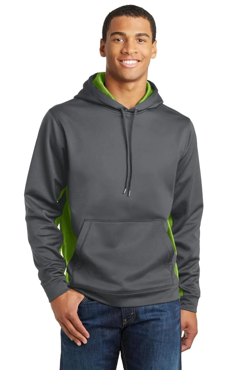 Sport-Tek ST239: Sport-Wick CamoHex Fleece Colorblock Hooded Pullover