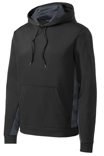 Sport-Tek® Youth Sport-Wick® CamoHex Fleece Colorblock Hooded Pullover
