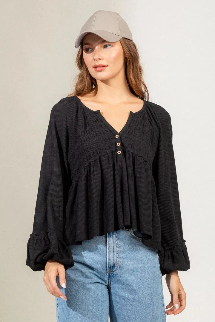 Spring Autumn Women Clothing Pleated Sunken Stripe Knitted Bottoming Shirt Top