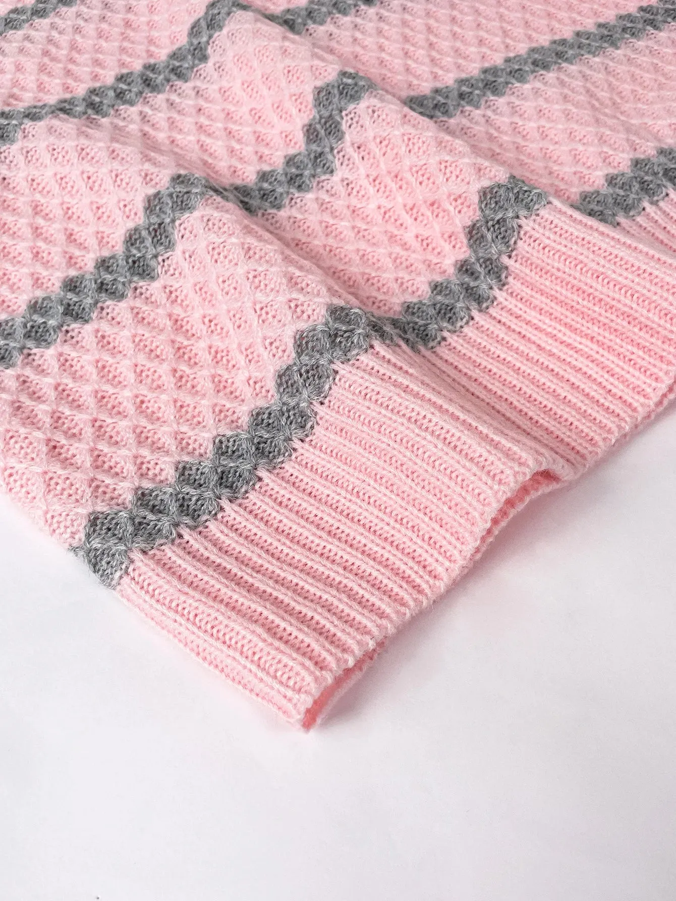 Stripped Waffle Knit Textured Pullover Sweaters – Regular Fit