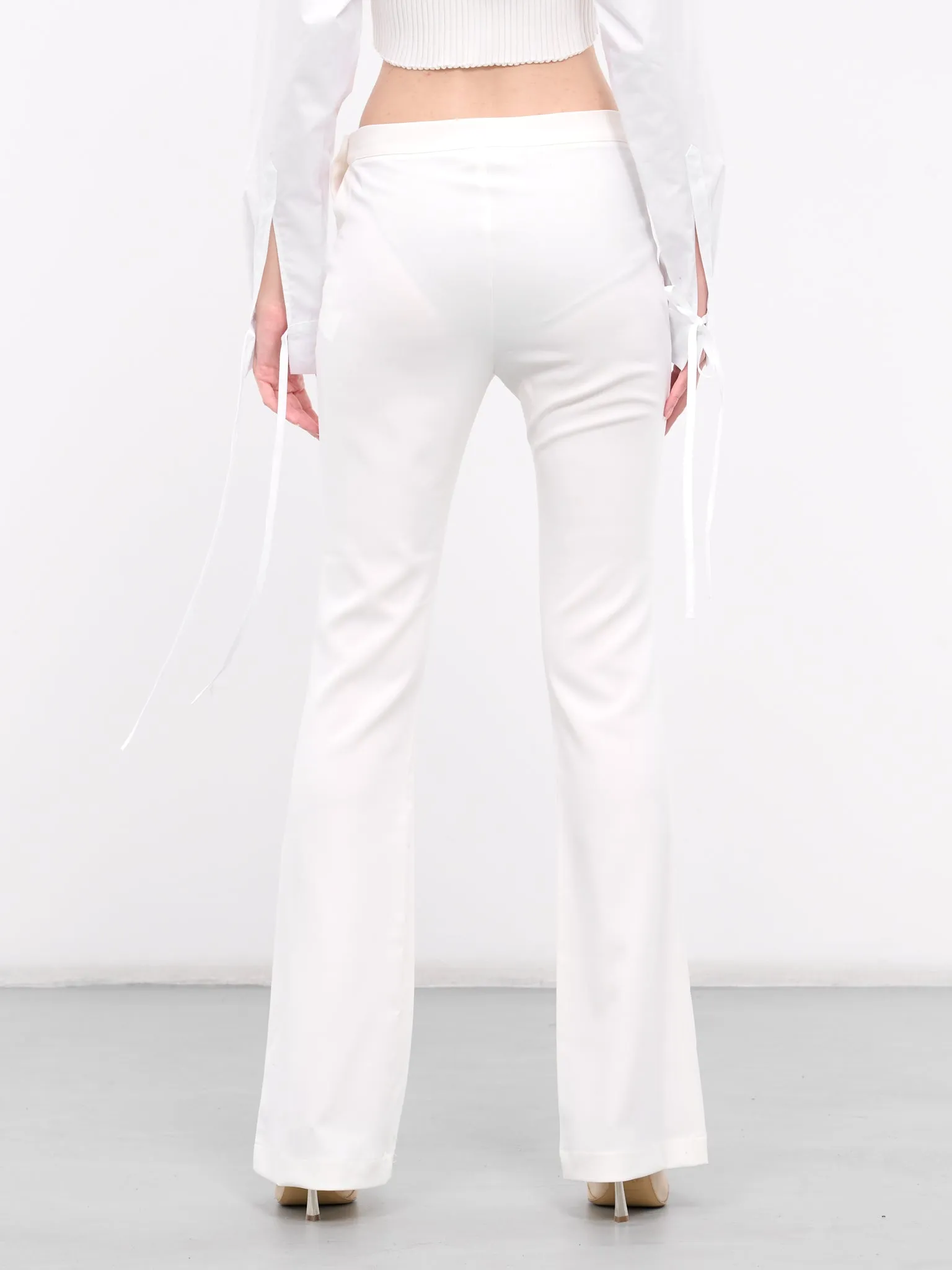 Technical Silk Flare Pants (PA058934730474-IVORY)