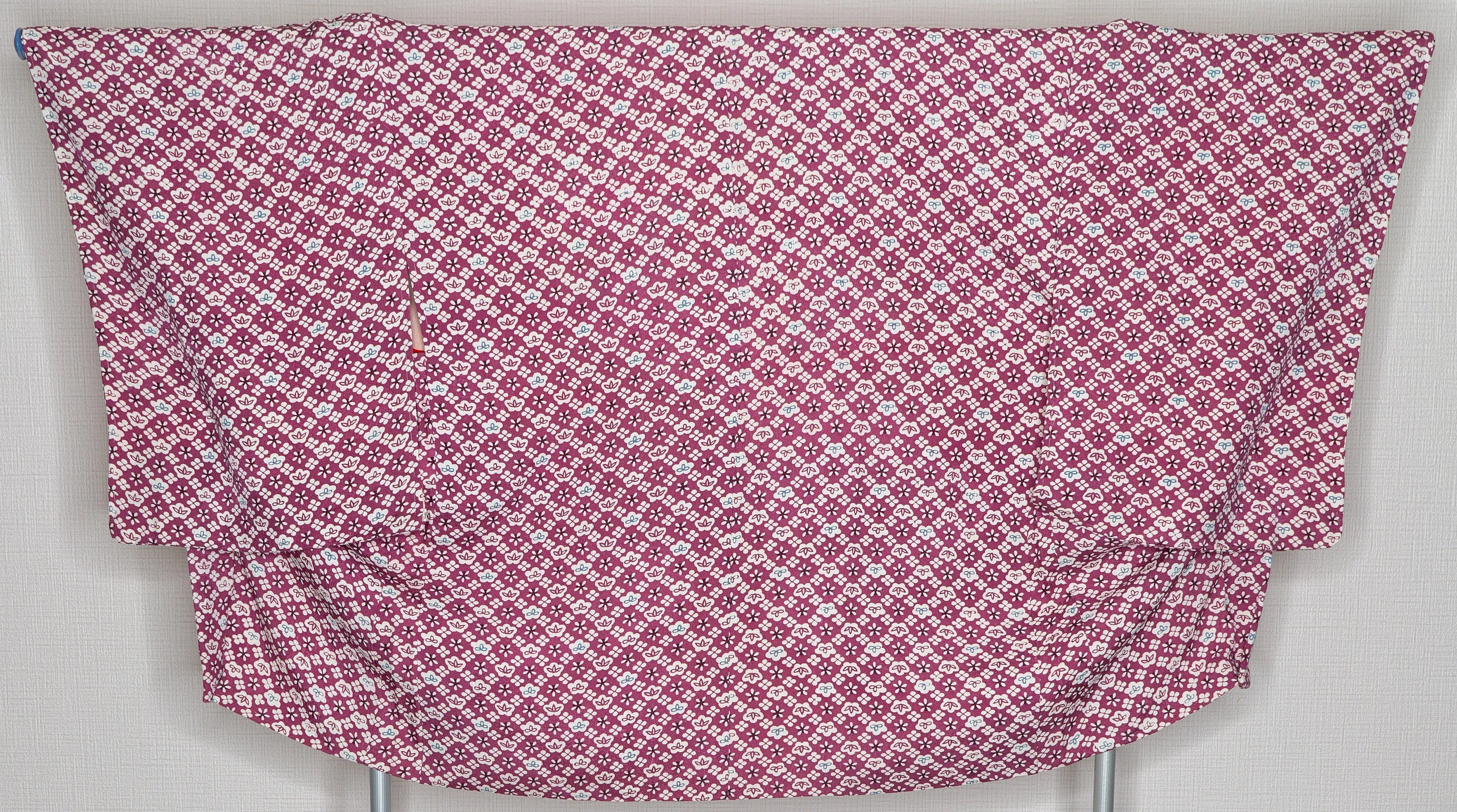 Tiny Flowers Purple Haori - Unused Mint Condition Vintage High Quality Silk Kimono Jacket 1970