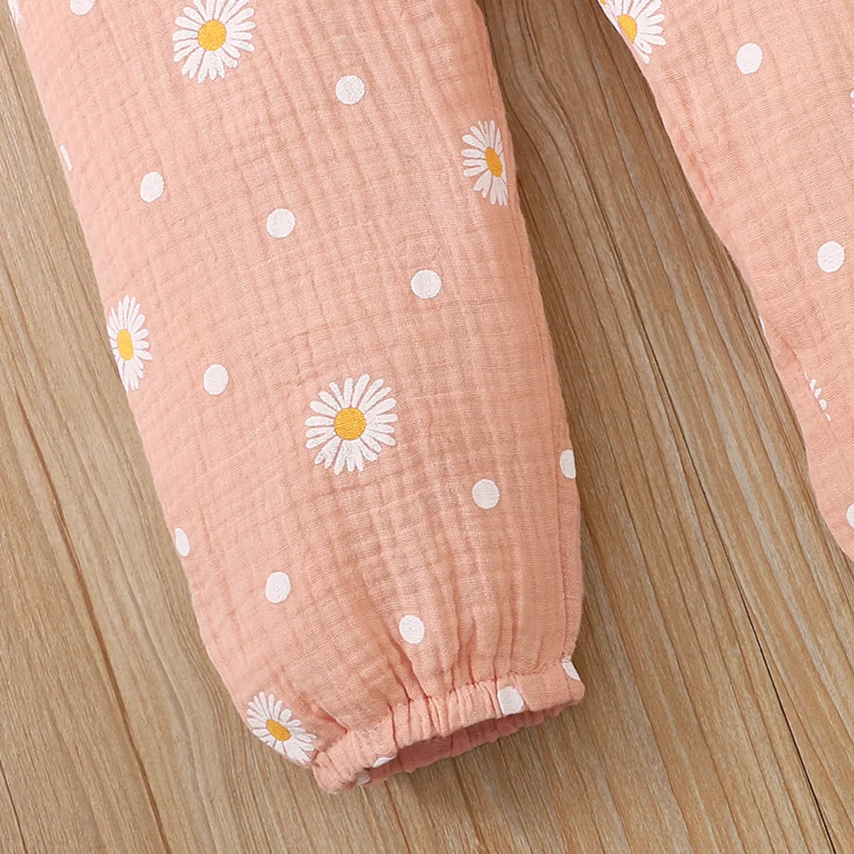 Toddler Girl 100% Cotton Floral Print Bowknot Design Sleeveless Jumpsuit