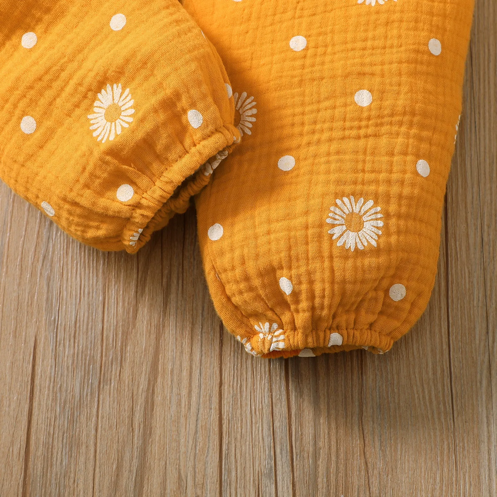 Toddler Girl 100% Cotton Floral Print Bowknot Design Sleeveless Jumpsuit