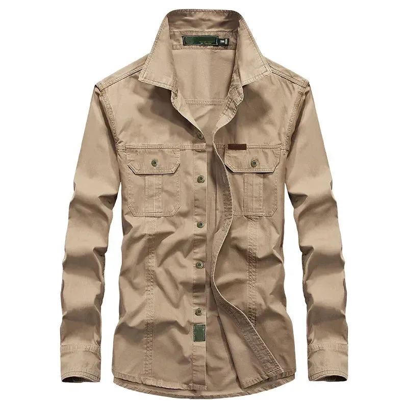 Wiaofellas  -  Brand Army  Shirt Men Breathable Long Sleeve Mens Shirts cotton Dress Shirt Camisa masculina Plus Size M-6XL
