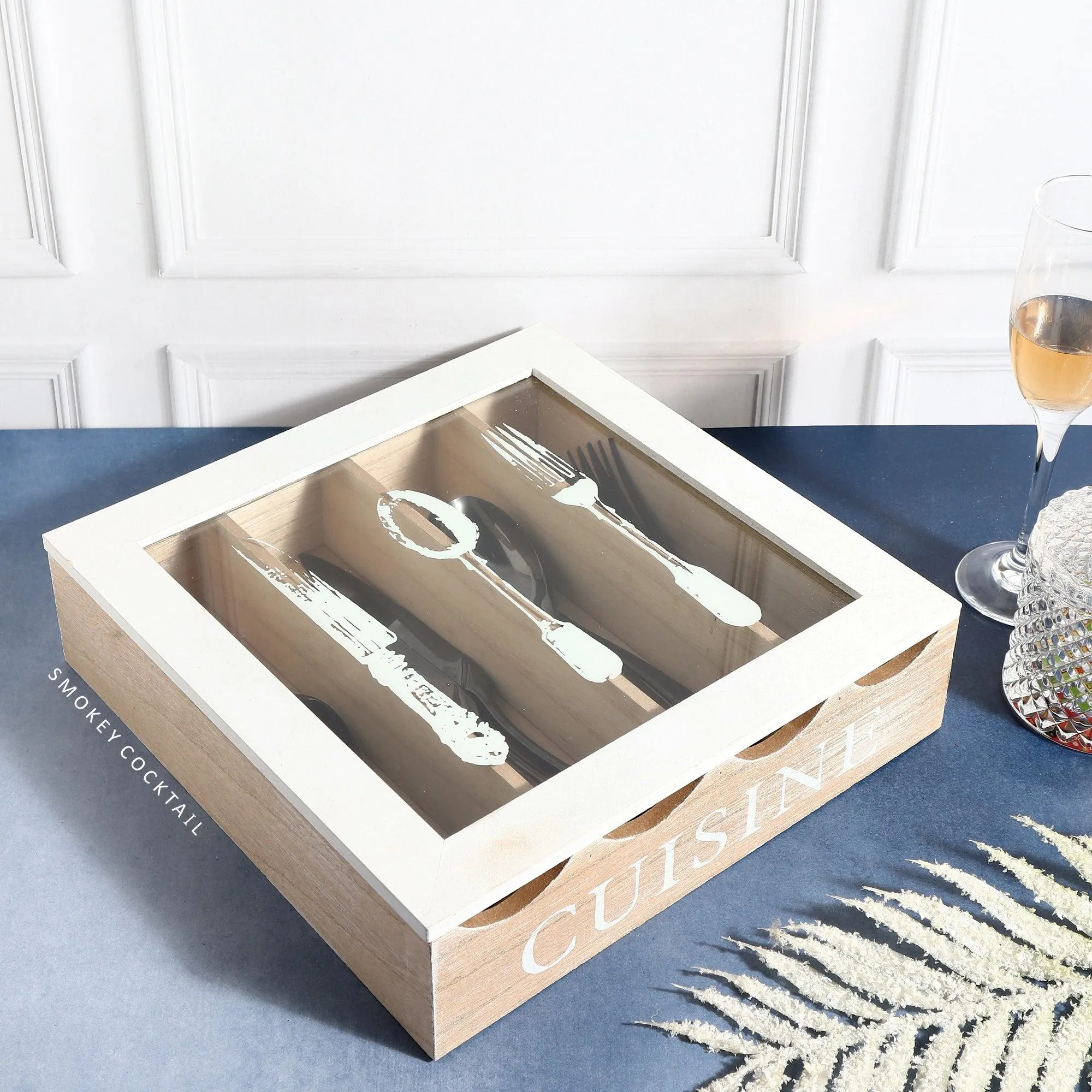 Wooden Cutlery Storage Box