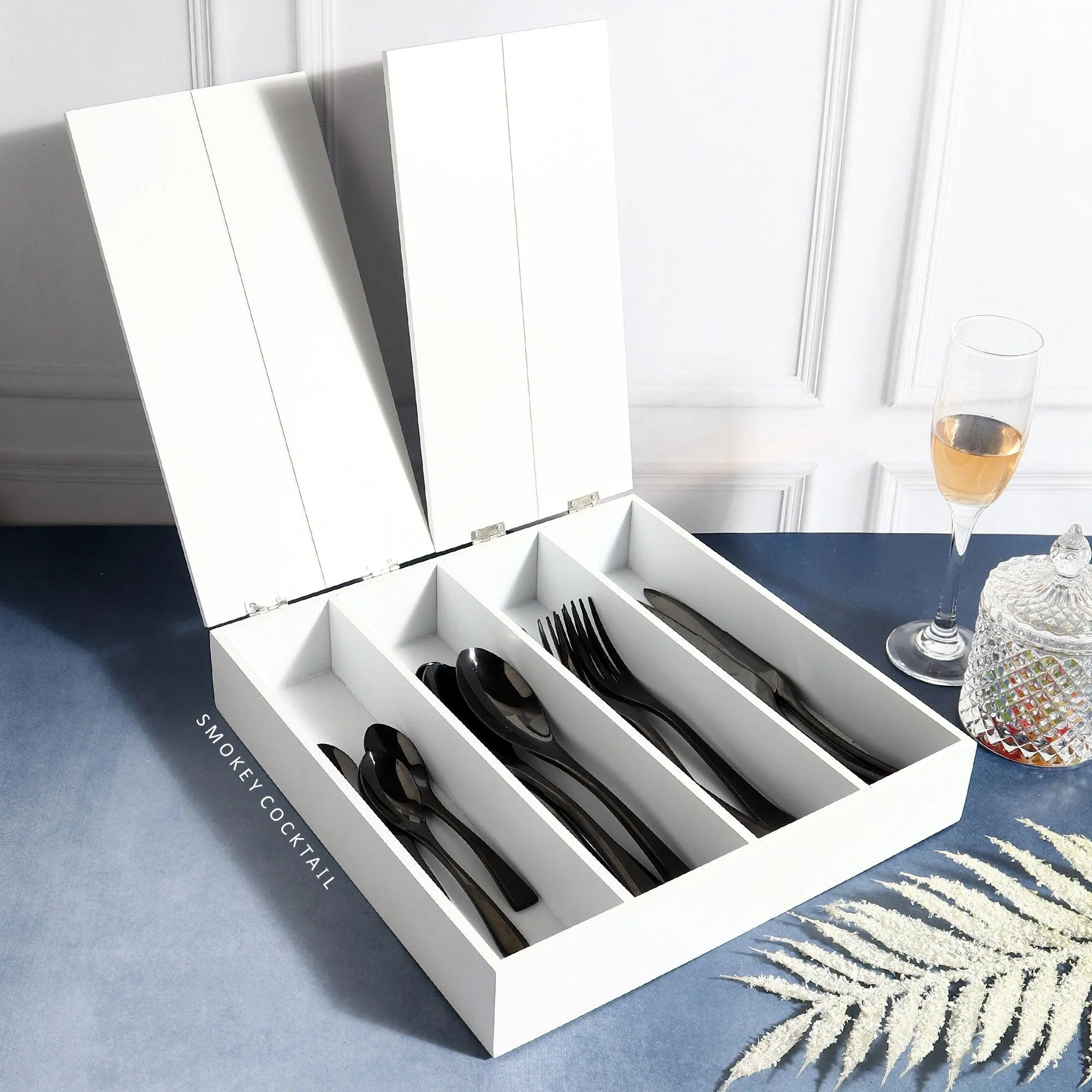 Wooden Cutlery Storage Box