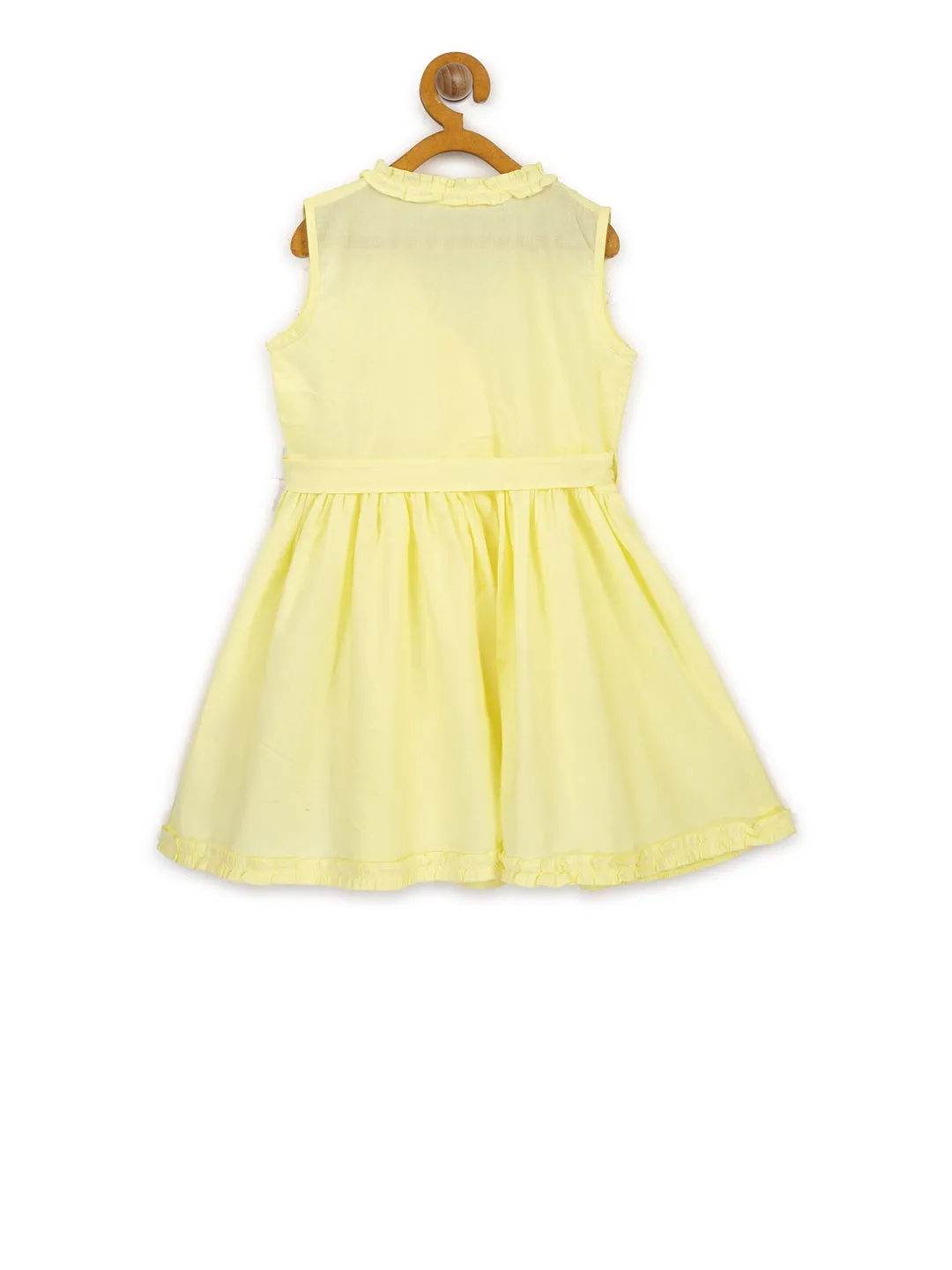 Yellow Ruffled Wrap Frock