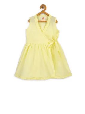 Yellow Ruffled Wrap Frock